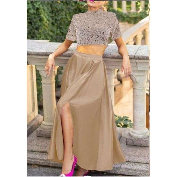 Sexy Glitter Crop Top & Skirt Set.