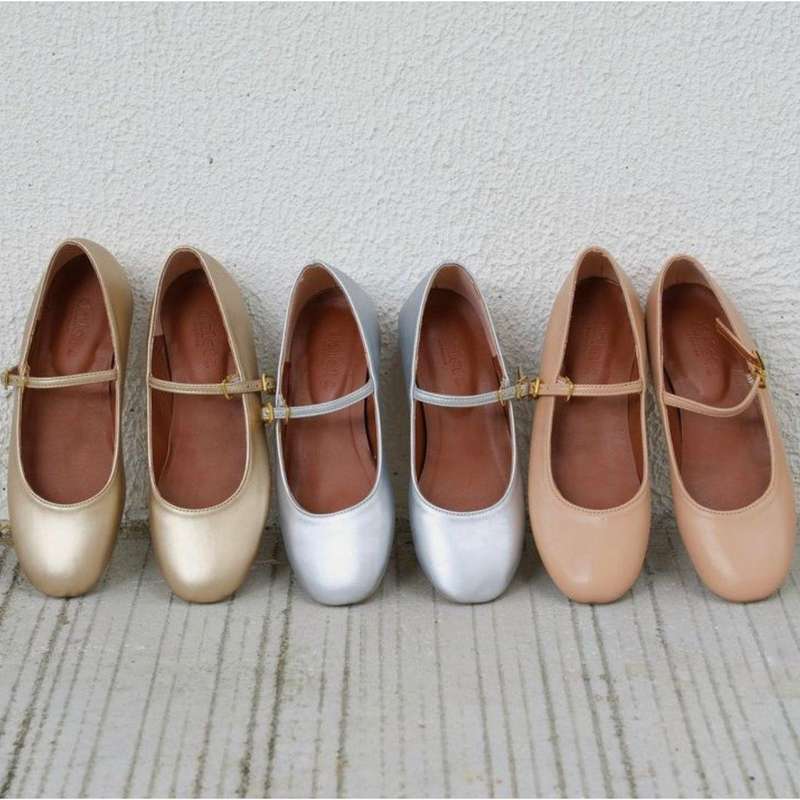 Round Toe Flat Cute Sweet Pumps.