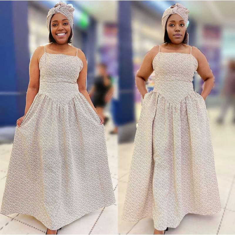 Ankara Sleeveless Maxi Dress.
