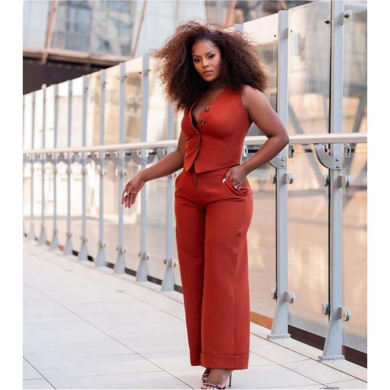 Sexy Crop Top and Long Pants Two Piece Set.
