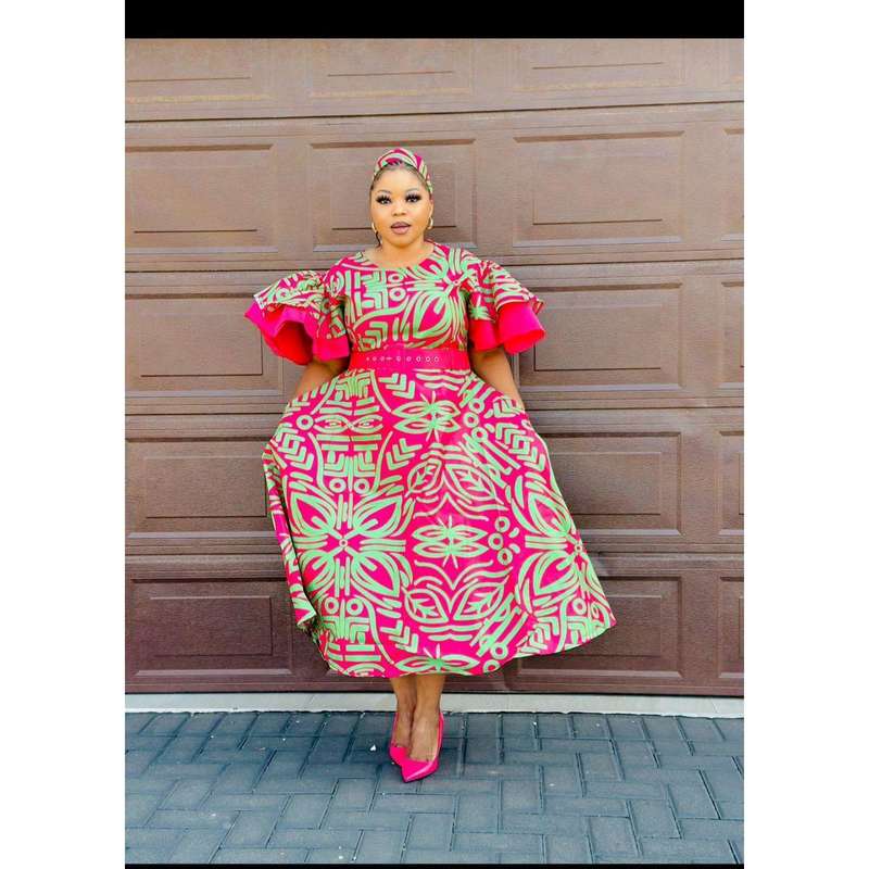 African Print Ankara maxi dress.