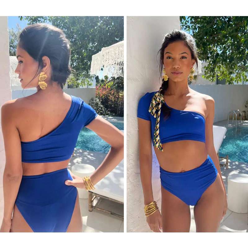 One Shoulder Bikini Set.