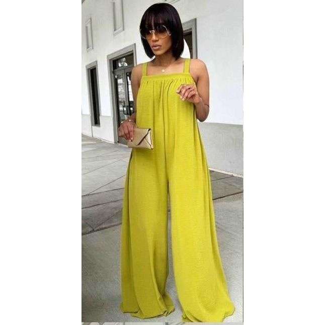 Wide Leg Sleeveless Jumpsuit.