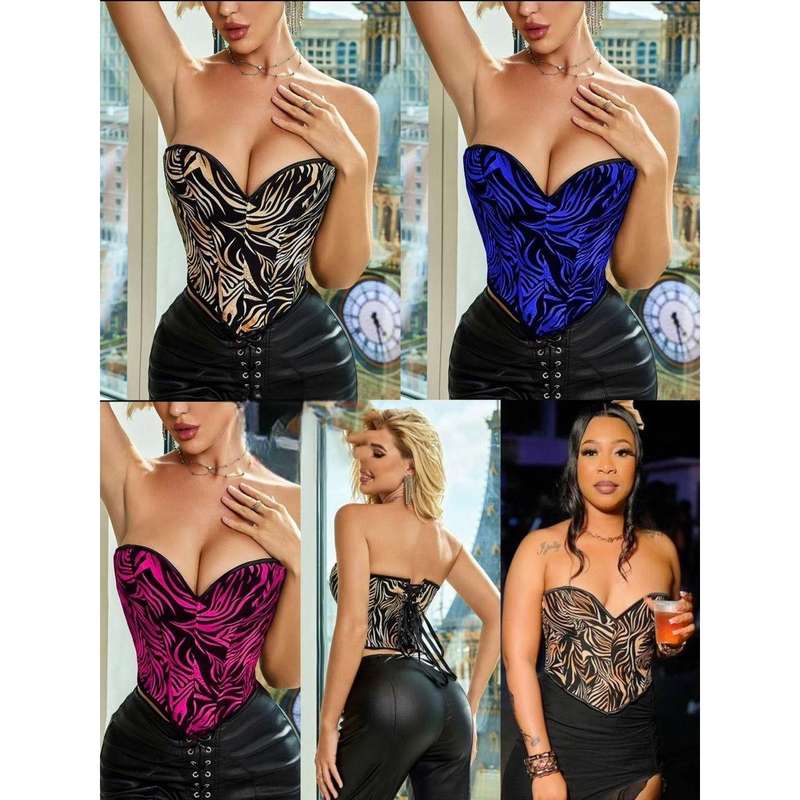 Vintage sexy sleeveless strapless palace corset
