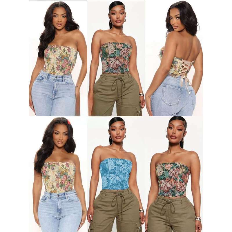 One Of A Kind Multi Color Corset Top.