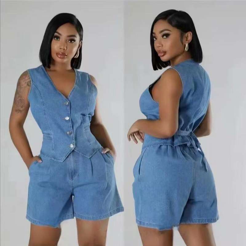Women Fashion Denim two Piece Set.