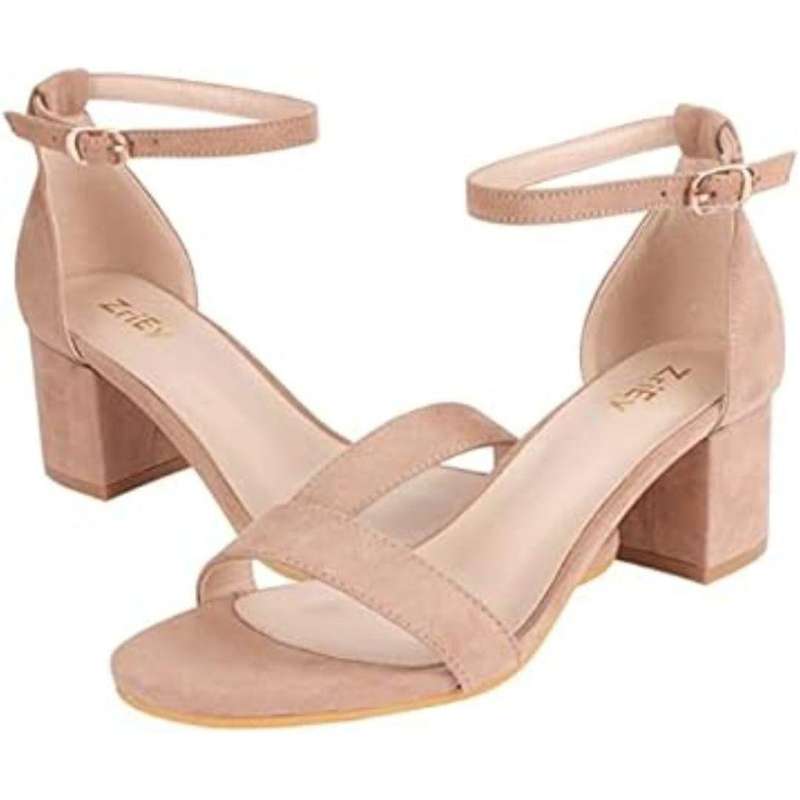 Short Heel Open Toe Shoes
