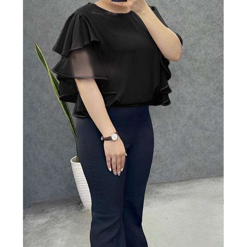 Half-sleeved Waltz Blouse Top.