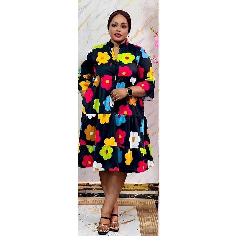 Long-sleeved Half-length Dress