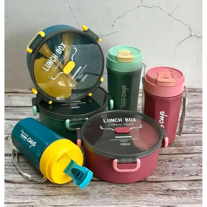 Round leakproof lunch box Combo.