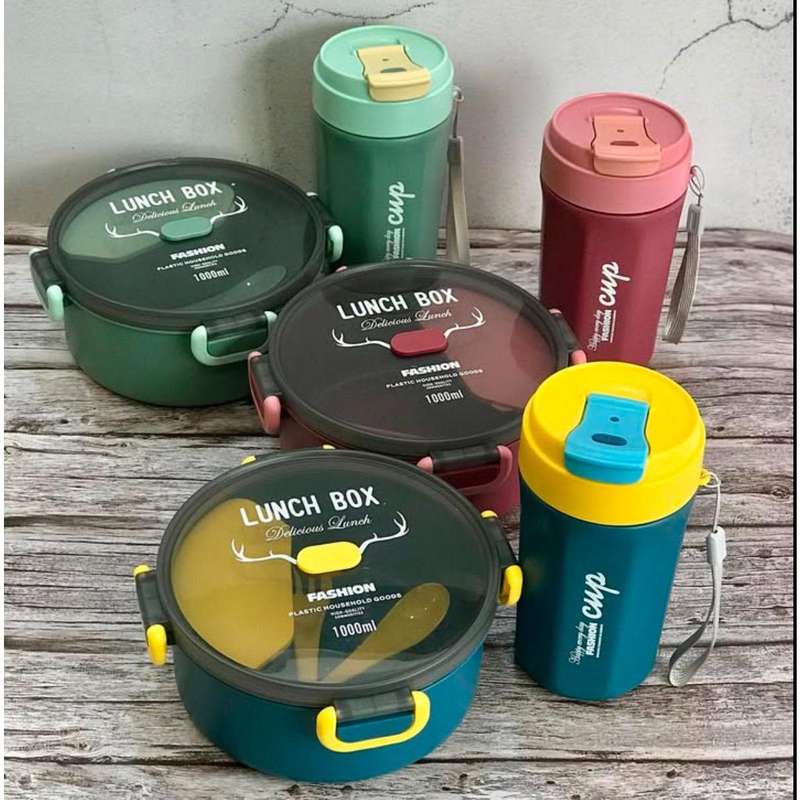 Round leakproof lunch box Combo.