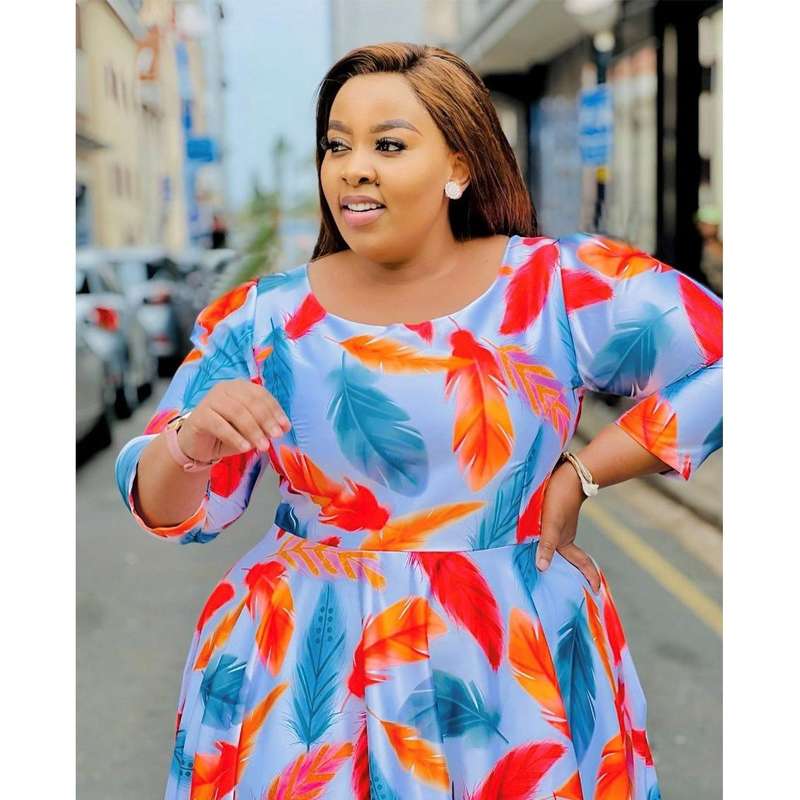 Plus Size Floral Print Midi Dress