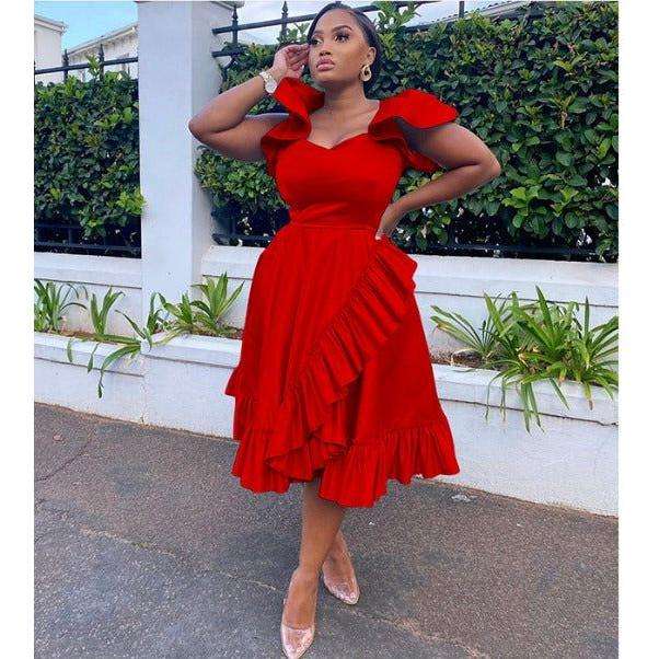 Asymmetric Bottom Pleated Maxi Dress