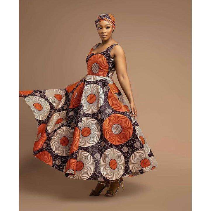 African Print Traditional Fashion Maxi Dress
