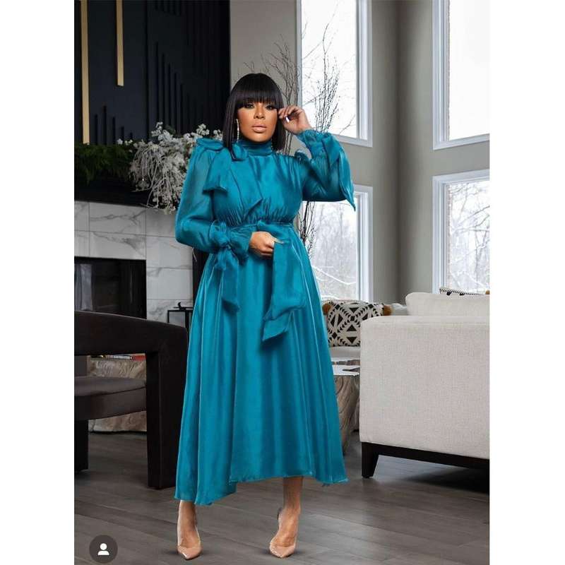 Elegant Long Sleeved Duchess Maxi Dress
