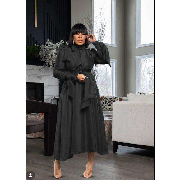 Elegant Long Sleeved Duchess Maxi Dress