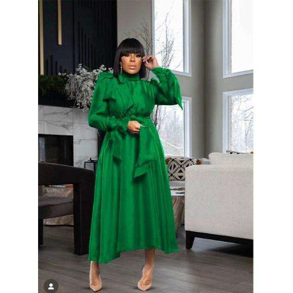 Elegant Long Sleeved Duchess Maxi Dress