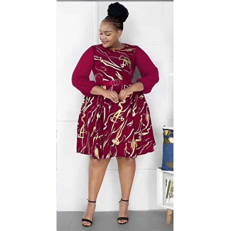 Lace Long Sleeve Knee Length Dress