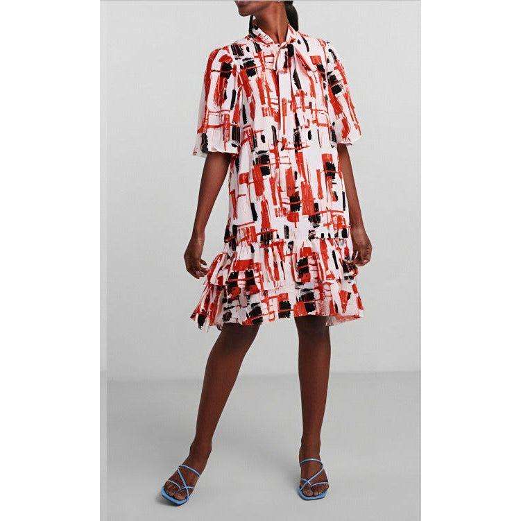 Multi-Color Choux Cotton Mini Dress