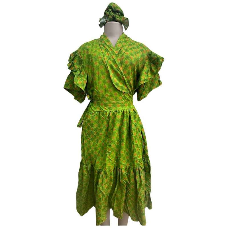 Ankara Pleated Traditional Maxi Dress.
