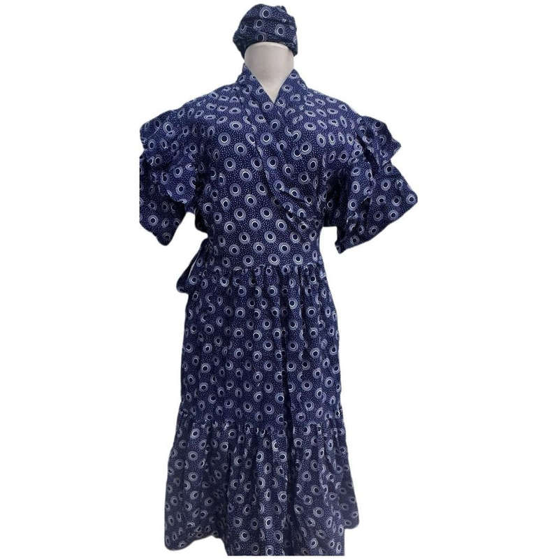 Ankara Pleated Traditional Maxi Dress.