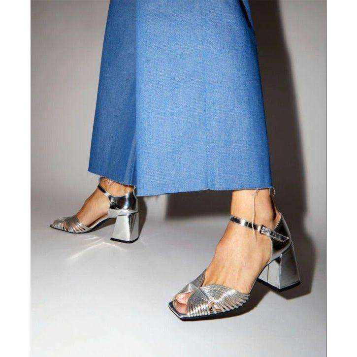 Pointy Slingback Mesh Inset Pumps