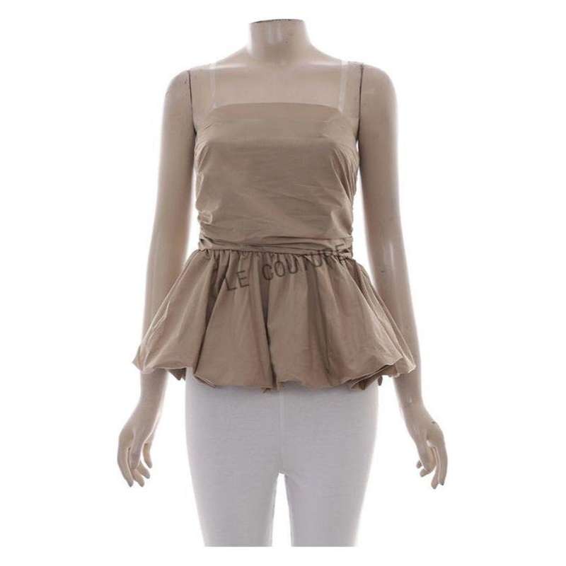 Trendy Peplum Ruffle Trim Top