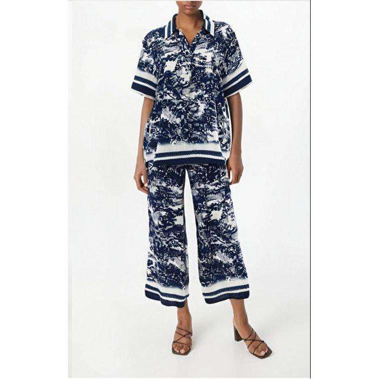 Printed T-Shirts Bodycon Wide Leg Pants Outfits Set