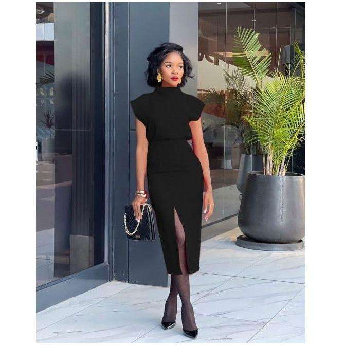 Short Sleeve Top & Bodycon Peplum Pencil Skirt Set