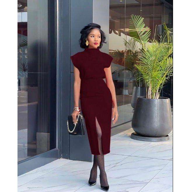 Short Sleeve Top & Bodycon Peplum Pencil Skirt Set