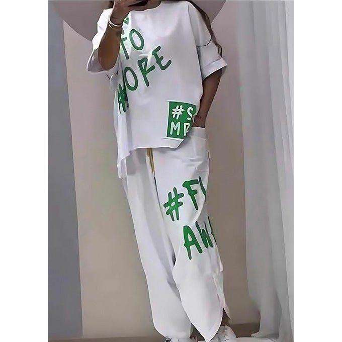 Half Sleeve Loose-Fit Printed Set 2 Piece Outfit