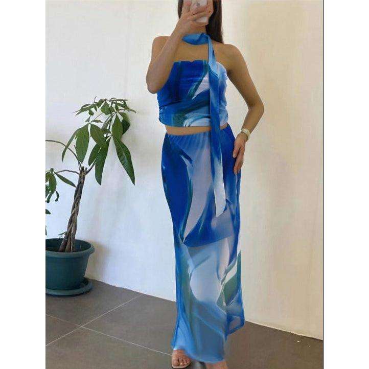 Floral Print Casual Slip 2 Piece Set Outfits