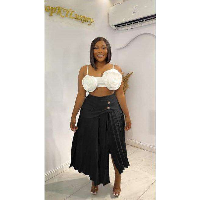 Soft Touch Ruched Asymmetric Midi Skirt
