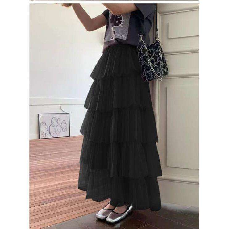 Ruffle Layered Maxi Skirts