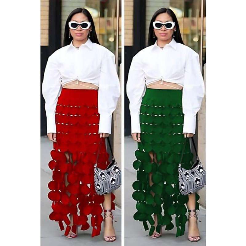 Fringed Maxi Skirt