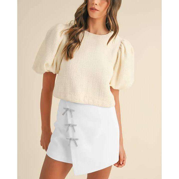 Mid Rise Wrap Bowknot Mini Skirt Curve