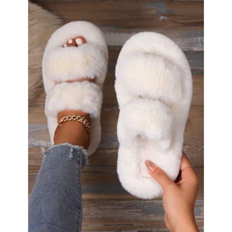 Plain Color Minimalist Fluffy Slippers