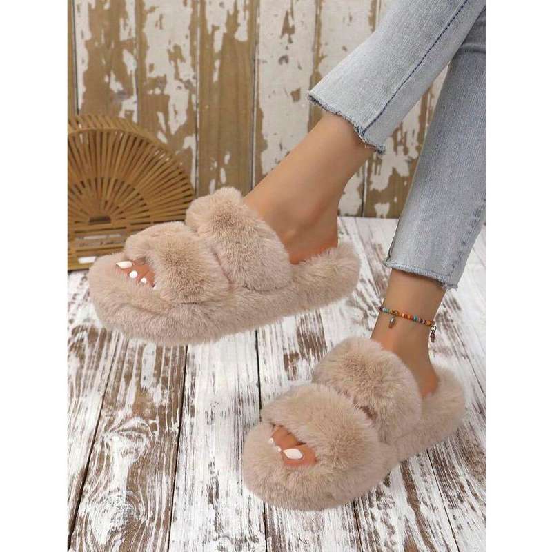 Plain Color Minimalist Fluffy Slippers