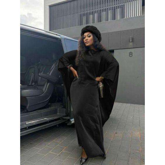 Long Sleeve kaftan Elegant Satin Robe.