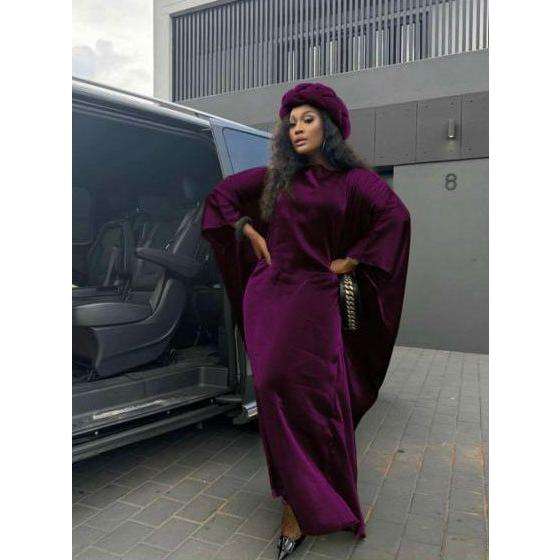 Long Sleeve kaftan Elegant Satin Robe.