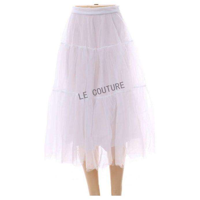 Mesh Tulle Layered Pleated Elegant Maxi Skirt