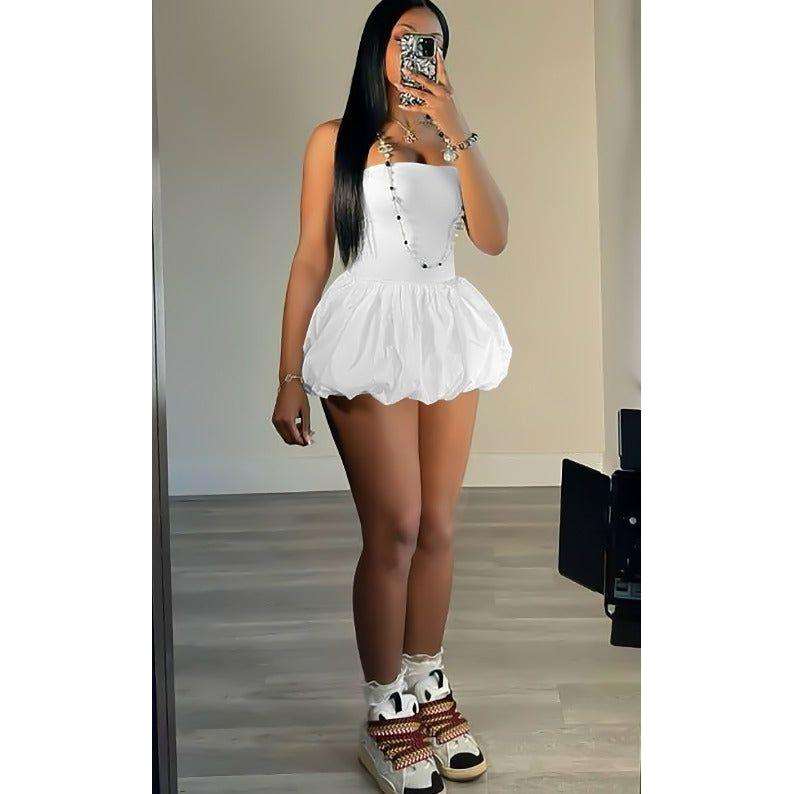 Cute Spaghetti Strap Backless Bandage Slim Mini Dresses