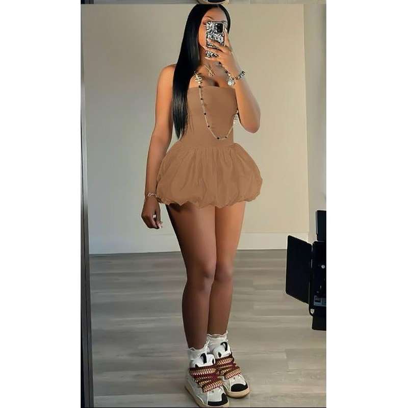 Cute Spaghetti Strap Backless Bandage Slim Mini Dresses