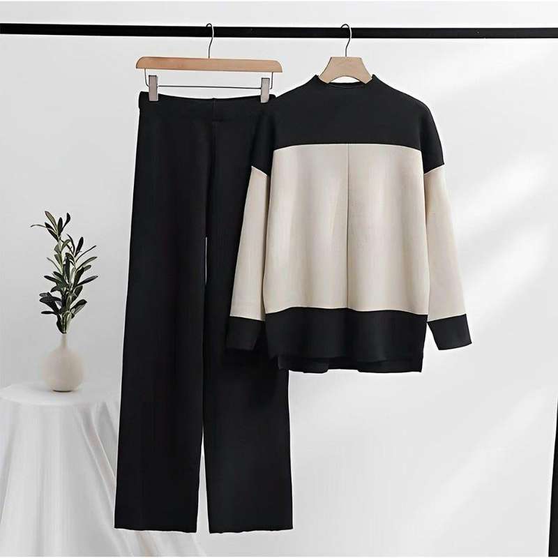 Winter Loungewear Knitted Two Piece Women Sets
