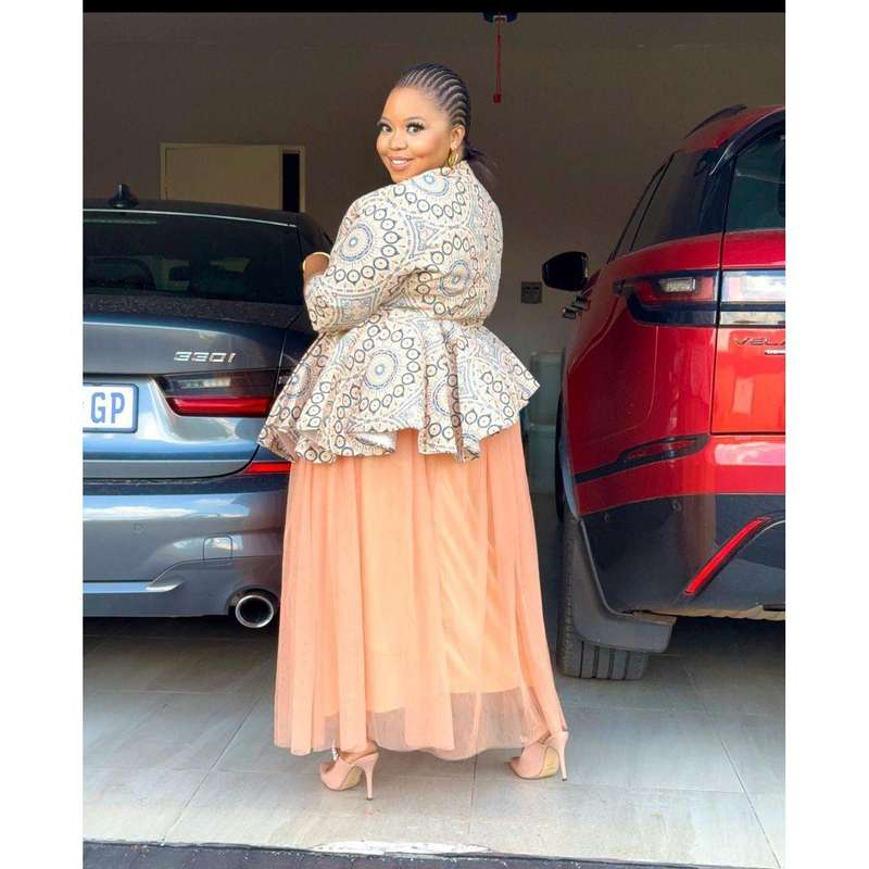 Plush Pleated Peplum Skirt with Floral Top 2 Piece Set