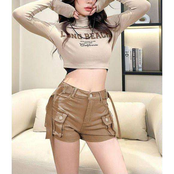High Waist Tight Hot Cargo Short Pants