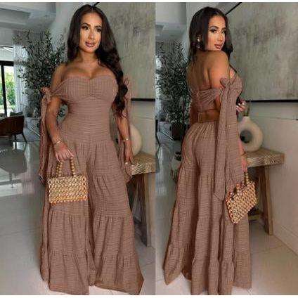 Tie-Up Off Shoulder Summer New Ladies Jumpsuit