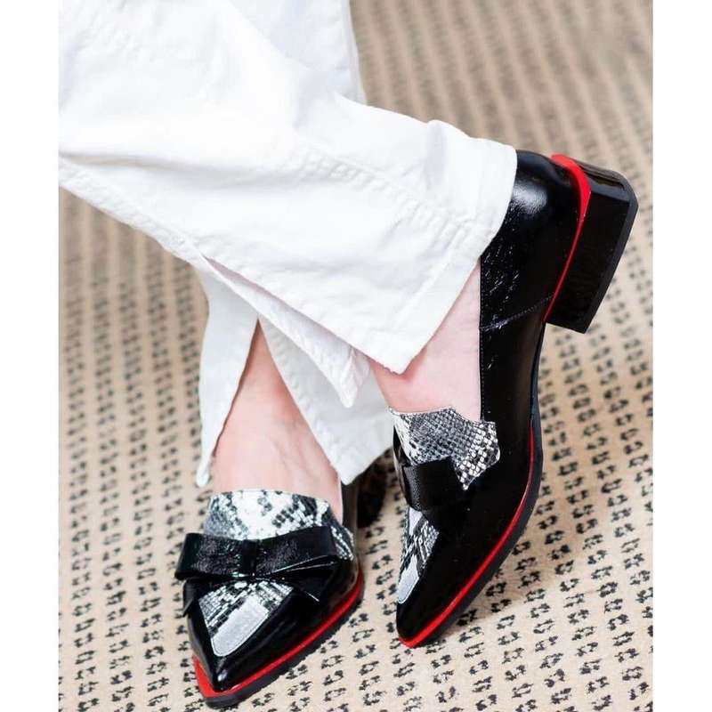 Pointed-toe Chunky Loafer Animal Print Formal Shoes