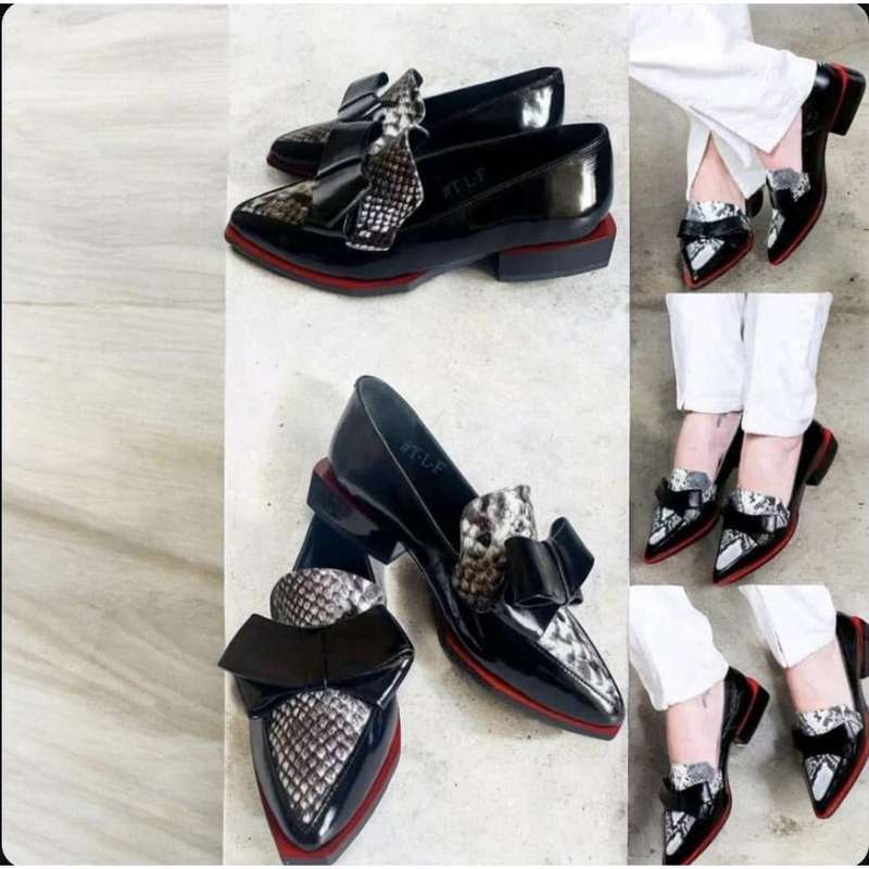 Pointed-toe Chunky Loafer Animal Print Formal Shoes