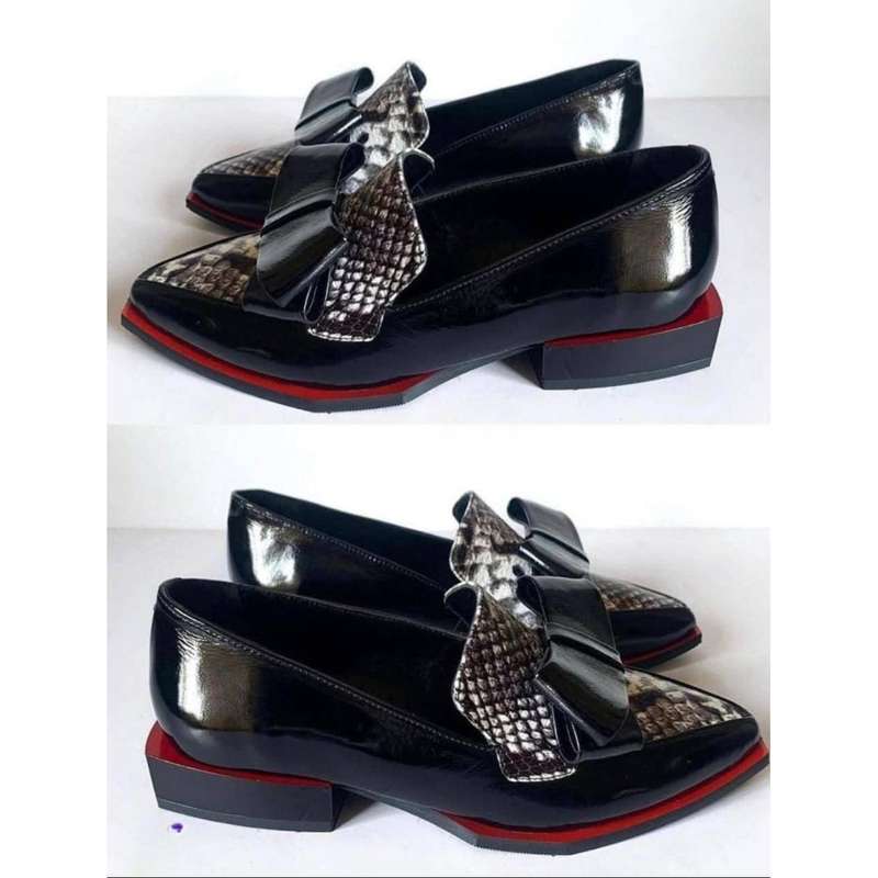 Pointed-toe Chunky Loafer Animal Print Formal Shoes